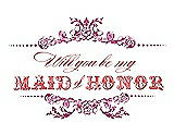 Front View Thumbnail - Tutti Frutti & Perfect Coral Will You Be My Maid of Honor Card - Vintage