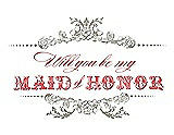 Front View Thumbnail - Twig & Perfect Coral Will You Be My Maid of Honor Card - Vintage