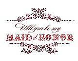 Front View Thumbnail - Valentine & Perfect Coral Will You Be My Maid of Honor Card - Vintage