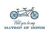 Front View Thumbnail - Cerulean & Cornflower Will You Be My Matron of Honor Card - Bike