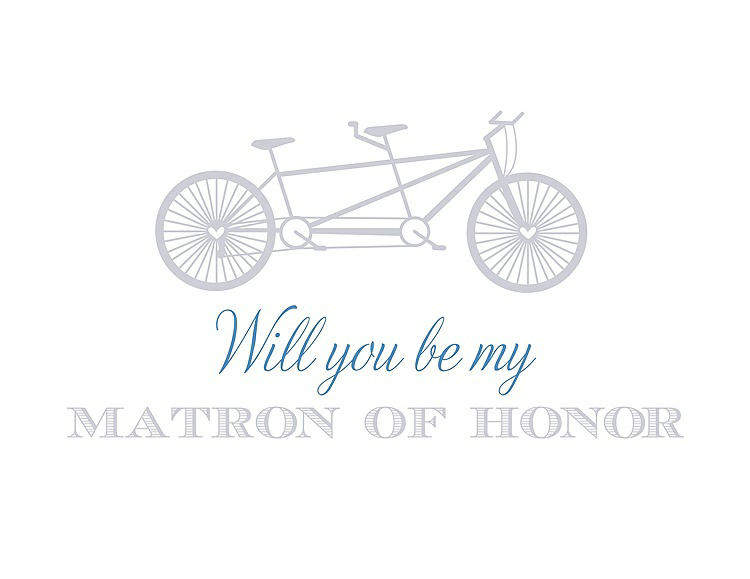 Front View - Dove & Cornflower Will You Be My Matron of Honor Card - Bike