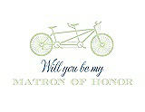 Front View Thumbnail - Honey Dew & Cornflower Will You Be My Matron of Honor Card - Bike