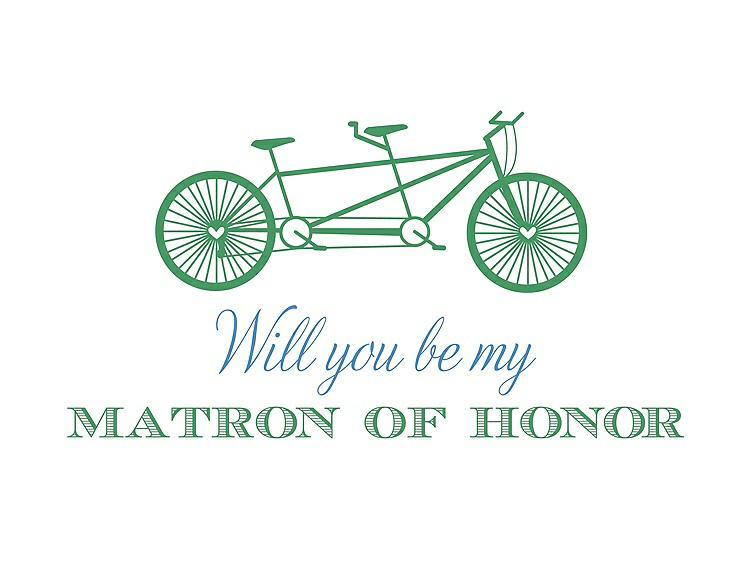 Front View - Juniper & Cornflower Will You Be My Matron of Honor Card - Bike