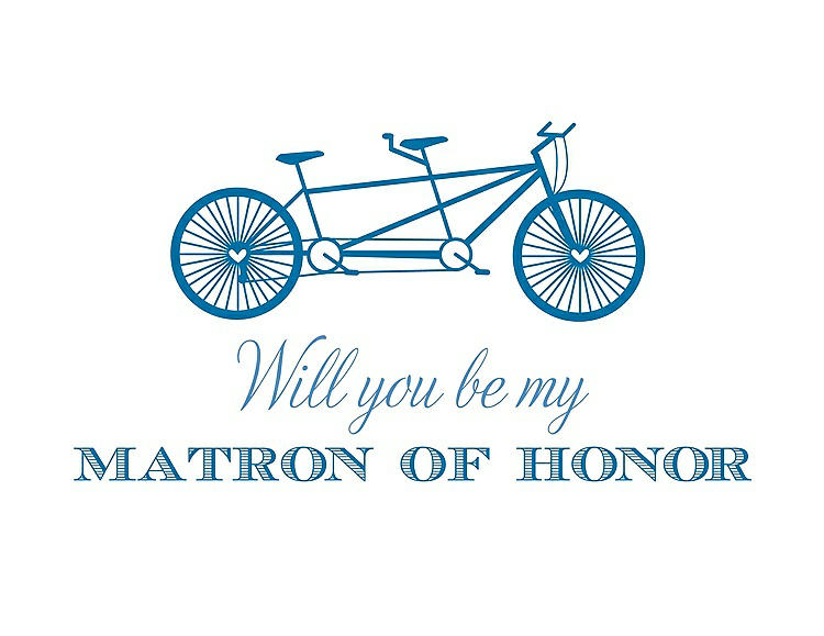 Front View - Lotus & Cornflower Will You Be My Matron of Honor Card - Bike