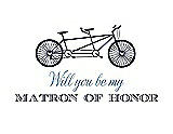 Front View Thumbnail - Navy Blue & Cornflower Will You Be My Matron of Honor Card - Bike