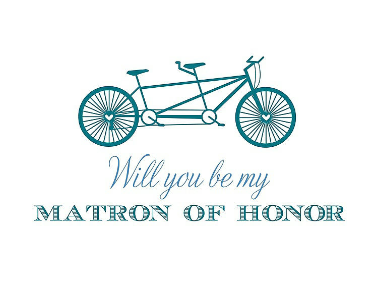Front View - Oasis & Cornflower Will You Be My Matron of Honor Card - Bike