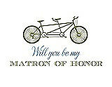Front View Thumbnail - Olive & Cornflower Will You Be My Matron of Honor Card - Bike