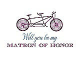 Front View Thumbnail - Persian Plum & Cornflower Will You Be My Matron of Honor Card - Bike