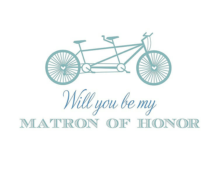 Front View - Seaside & Cornflower Will You Be My Matron of Honor Card - Bike
