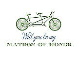Front View Thumbnail - Apple Slice & Cornflower Will You Be My Matron of Honor Card - Bike