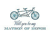 Front View Thumbnail - Aquamarine & Cornflower Will You Be My Matron of Honor Card - Bike
