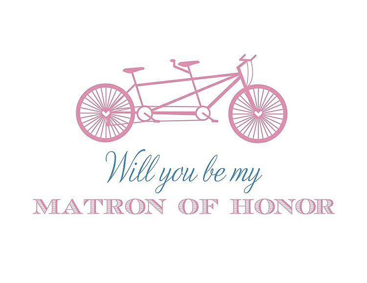 Front View - Begonia & Cornflower Will You Be My Matron of Honor Card - Bike