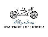 Front View Thumbnail - Black & Cornflower Will You Be My Matron of Honor Card - Bike