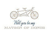 Front View Thumbnail - Cameo & Cornflower Will You Be My Matron of Honor Card - Bike