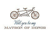 Front View Thumbnail - Cappuccino & Cornflower Will You Be My Matron of Honor Card - Bike