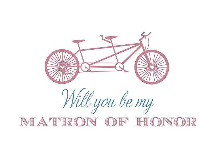 Front View - Carnation & Cornflower Will You Be My Matron of Honor Card - Bike