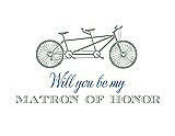 Front View Thumbnail - Celadon & Cornflower Will You Be My Matron of Honor Card - Bike