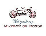 Front View Thumbnail - Claret & Cornflower Will You Be My Matron of Honor Card - Bike
