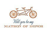 Front View Thumbnail - Clementine & Cornflower Will You Be My Matron of Honor Card - Bike