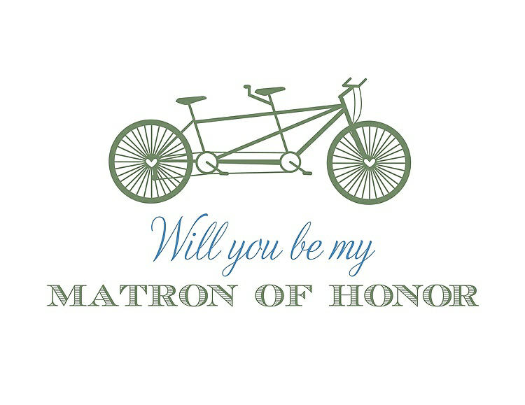 Front View - Clover & Cornflower Will You Be My Matron of Honor Card - Bike