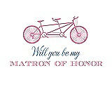 Front View Thumbnail - Cotton Candy & Cornflower Will You Be My Matron of Honor Card - Bike