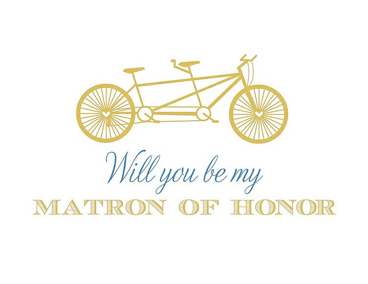 Front View - Daffodil & Cornflower Will You Be My Matron of Honor Card - Bike