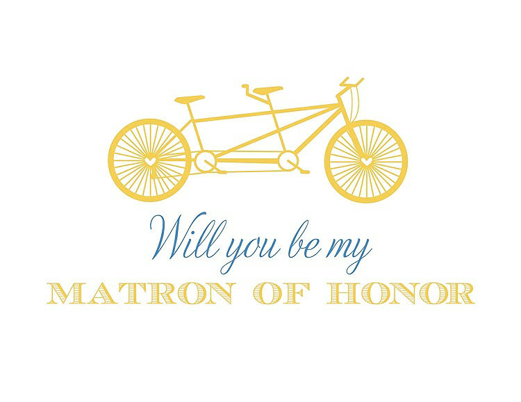 Front View - Daisy & Cornflower Will You Be My Matron of Honor Card - Bike