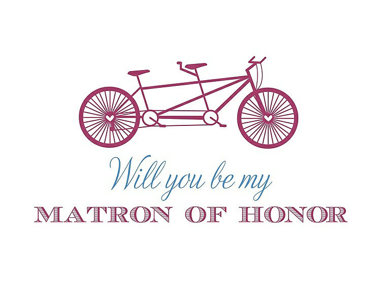 Front View - Fruit Punch & Cornflower Will You Be My Matron of Honor Card - Bike