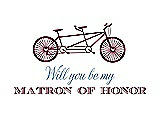 Front View Thumbnail - Garnet & Cornflower Will You Be My Matron of Honor Card - Bike