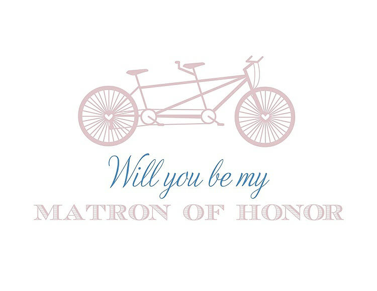 Front View - Ice Pink & Cornflower Will You Be My Matron of Honor Card - Bike
