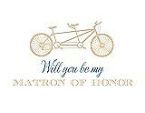 Front View Thumbnail - Ice Yellow & Cornflower Will You Be My Matron of Honor Card - Bike