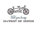 Front View Thumbnail - Italian Plum & Cornflower Will You Be My Matron of Honor Card - Bike