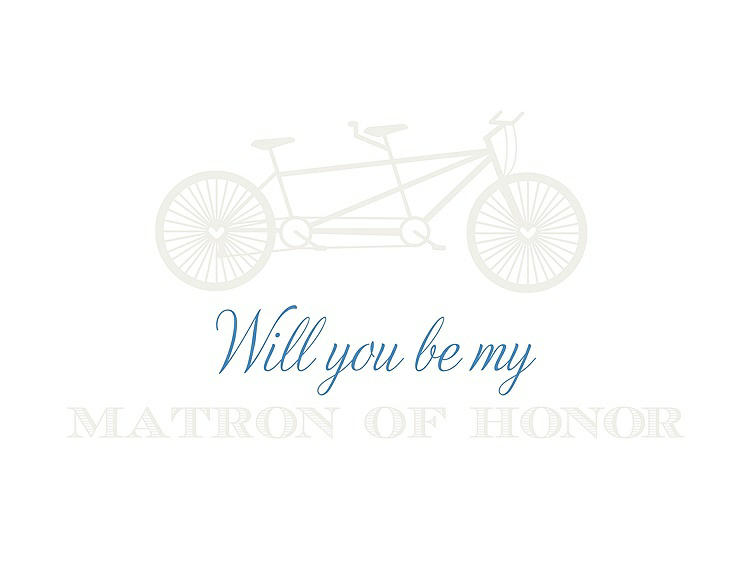 Front View - Ivory & Cornflower Will You Be My Matron of Honor Card - Bike