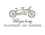 Front View Thumbnail - Kiwi & Cornflower Will You Be My Matron of Honor Card - Bike