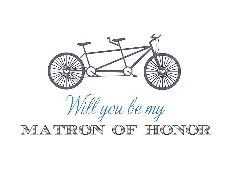 Front View - Lavender & Cornflower Will You Be My Matron of Honor Card - Bike