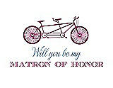 Front View Thumbnail - Merlot & Cornflower Will You Be My Matron of Honor Card - Bike