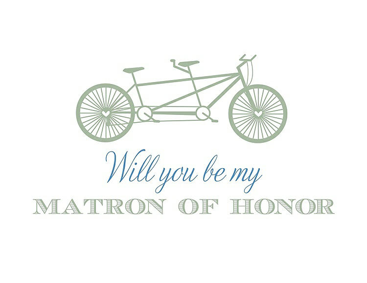 Front View - Mermaid & Cornflower Will You Be My Matron of Honor Card - Bike