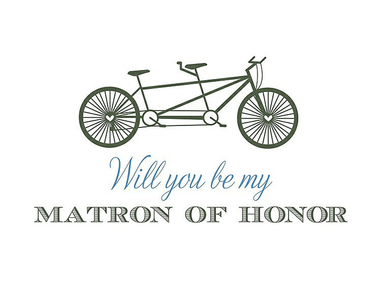 Front View - Moss & Cornflower Will You Be My Matron of Honor Card - Bike