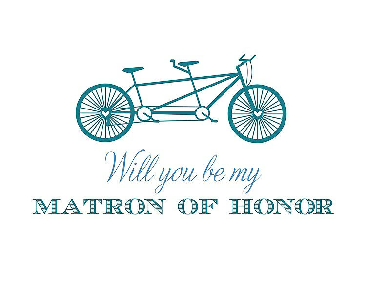 Front View - Niagara & Cornflower Will You Be My Matron of Honor Card - Bike