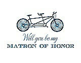 Front View Thumbnail - Ocean Blue & Cornflower Will You Be My Matron of Honor Card - Bike