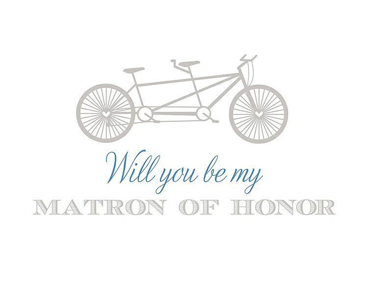Front View - Oyster & Cornflower Will You Be My Matron of Honor Card - Bike