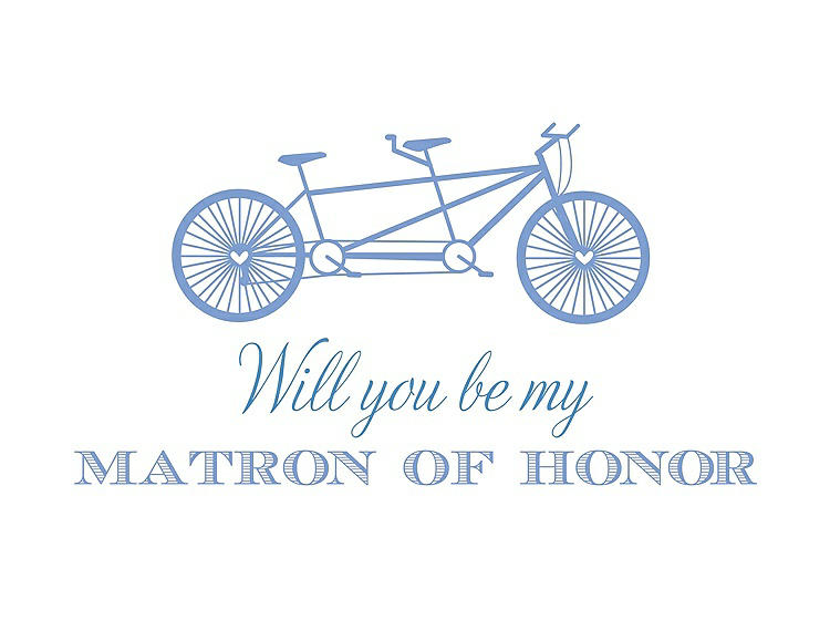 Front View - Periwinkle - PANTONE Serenity & Cornflower Will You Be My Matron of Honor Card - Bike