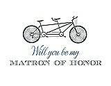 Front View Thumbnail - Pewter & Cornflower Will You Be My Matron of Honor Card - Bike