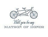 Front View Thumbnail - Platinum & Cornflower Will You Be My Matron of Honor Card - Bike