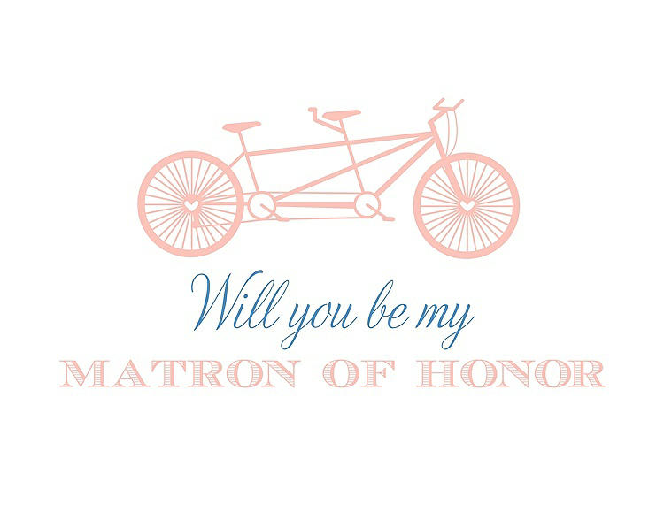 Front View - Primrose & Cornflower Will You Be My Matron of Honor Card - Bike