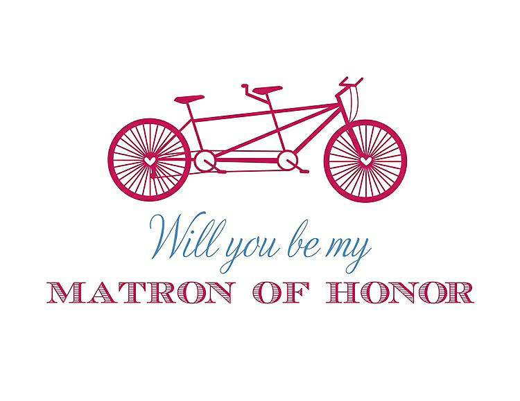 Front View - Posie & Cornflower Will You Be My Matron of Honor Card - Bike
