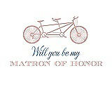 Front View Thumbnail - Petal Pink & Cornflower Will You Be My Matron of Honor Card - Bike