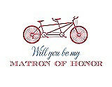 Front View Thumbnail - Papaya & Cornflower Will You Be My Matron of Honor Card - Bike