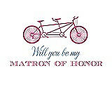 Front View Thumbnail - Pretty In Pink & Cornflower Will You Be My Matron of Honor Card - Bike