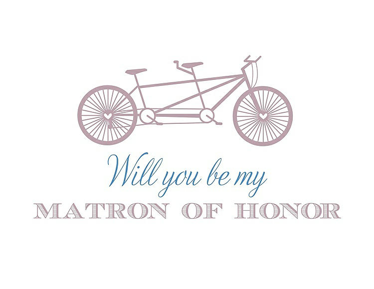 Front View - Quartz & Cornflower Will You Be My Matron of Honor Card - Bike
